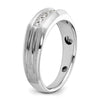 14k White Gold 1/4 carat Lab Grown Diamond VS/SI+ G+ Complete Polished Satin and Grooved Five Stone Men's Ring