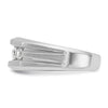 IBGoodman 10k White Gold Men's Polished Satin and Grooved 5-Stone Ring Mounting