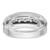 IBGoodman 14k White Gold Men's Polished Satin and Grooved 5-Stone Ring Mounting