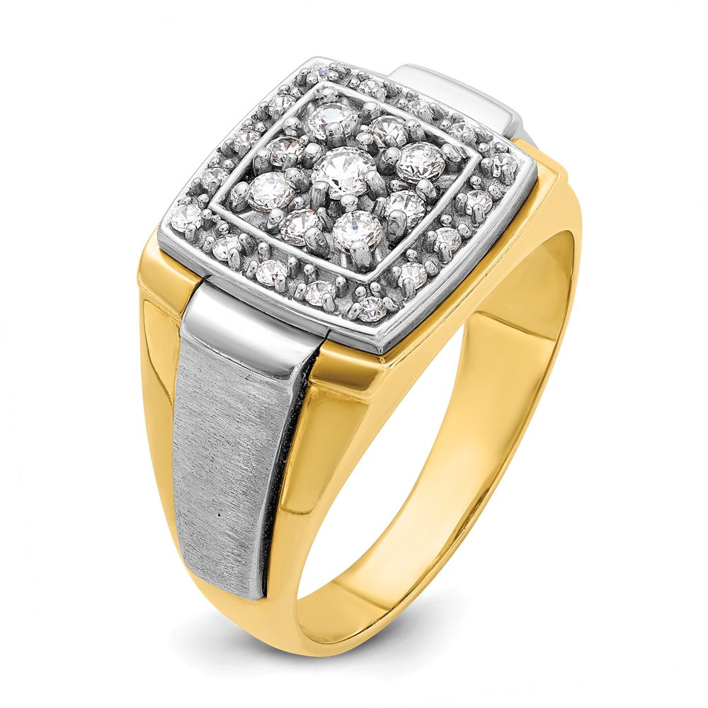 10k Two-tone IBGoodman Men's Polished and Satin Ring Mounting