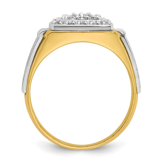 IBGoodman 14k Two-tone Men's Polished and Satin 1/2 Carat AA Quality Diamond Ring