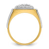 IBGoodman 14k Two-tone Men's Polished and Satin 1/2 Carat AA Quality Diamond Ring