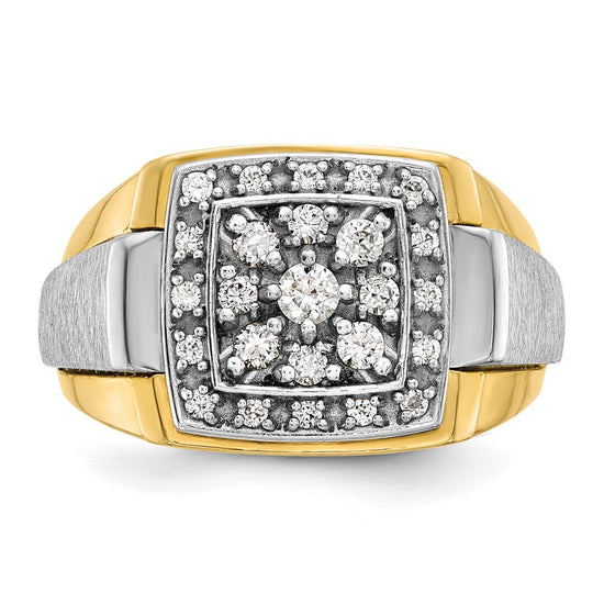 IBGoodman 14k Two-tone Men's Polished and Satin 1/2 Carat AA Quality Diamond Ring