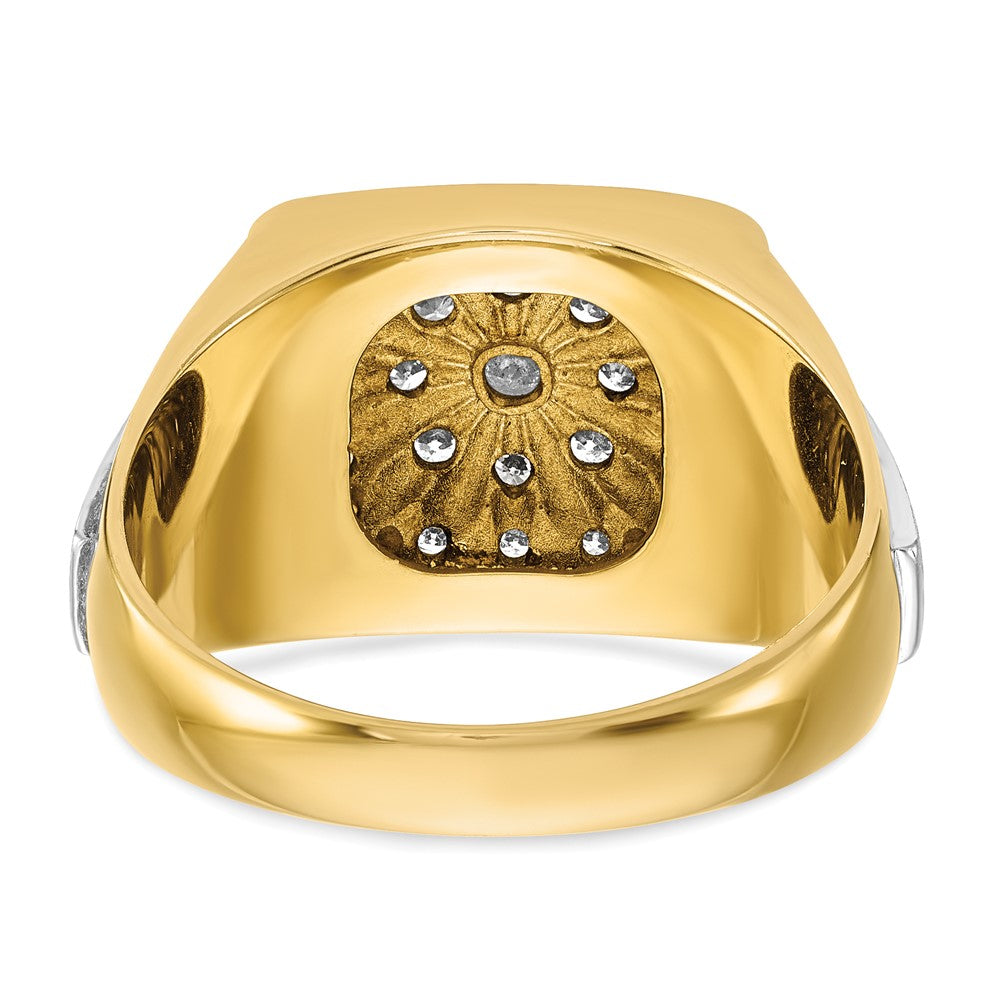 IBGoodman 14k Two-tone Men's Polished and Satin 1/2 Carat AA Quality Diamond Ring