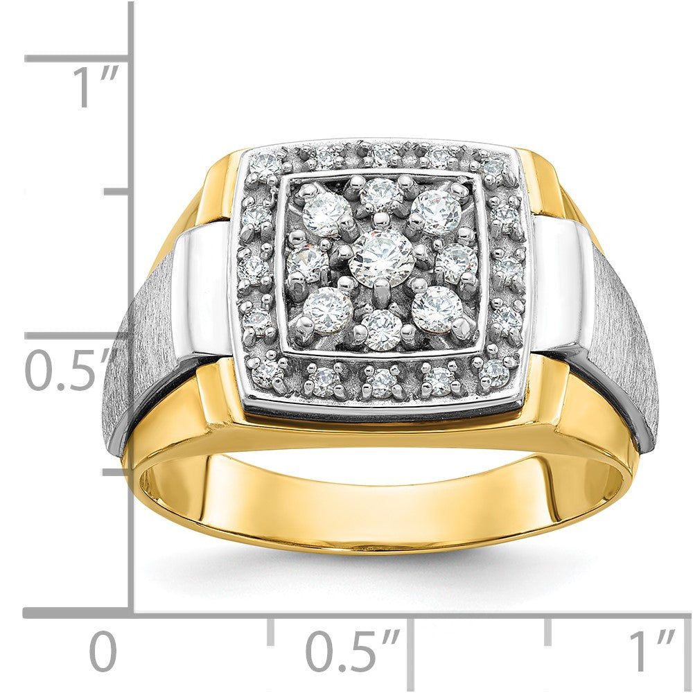 IBGoodman 14k Two-tone Men's Polished and Satin 1/2 Carat AA Quality Diamond Ring