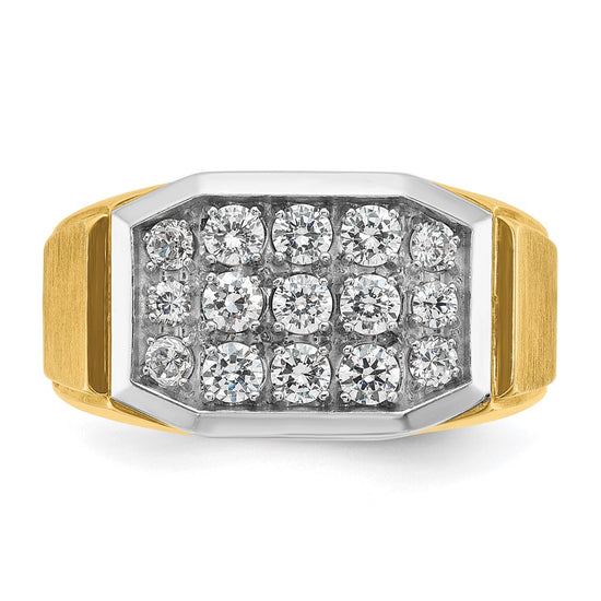 14k IBGoodman Men's Polished and Satin Cluster Ring Mounting