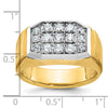 14k IBGoodman Men's Polished and Satin Cluster Ring Mounting