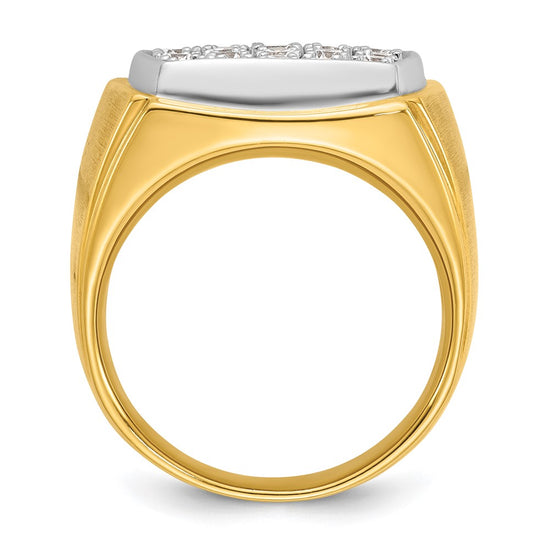 10k Two-tone IBGoodman Men's Polished and Satin Cluster Ring Mounting