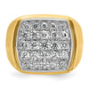 10k Two-tone IBGoodman Men's Polished and Satin Cluster Ring Mounting