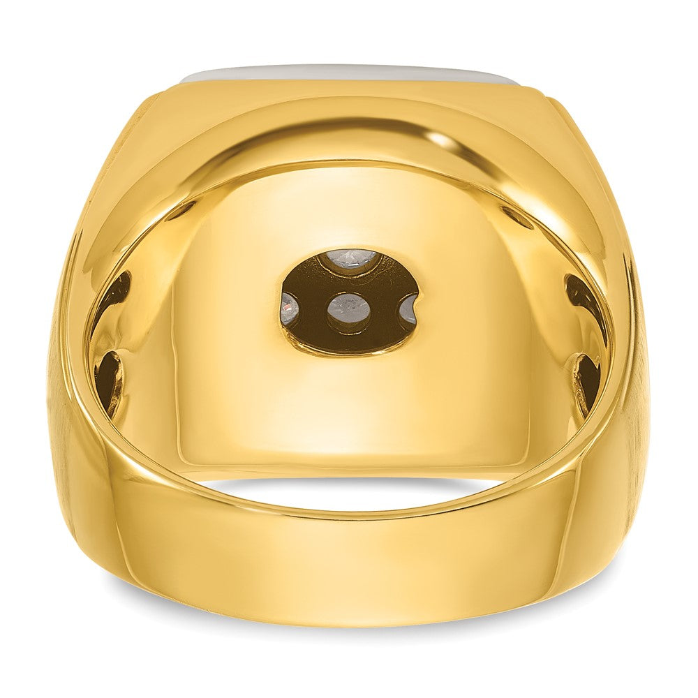 10k Two-tone IBGoodman Men's Polished and Satin Cluster Ring Mounting