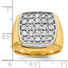 10k Two-tone IBGoodman Men's Polished and Satin Cluster Ring Mounting