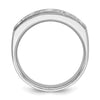 14k White Gold Men's Polished and Satin 1 carat Diamond Complete Ring