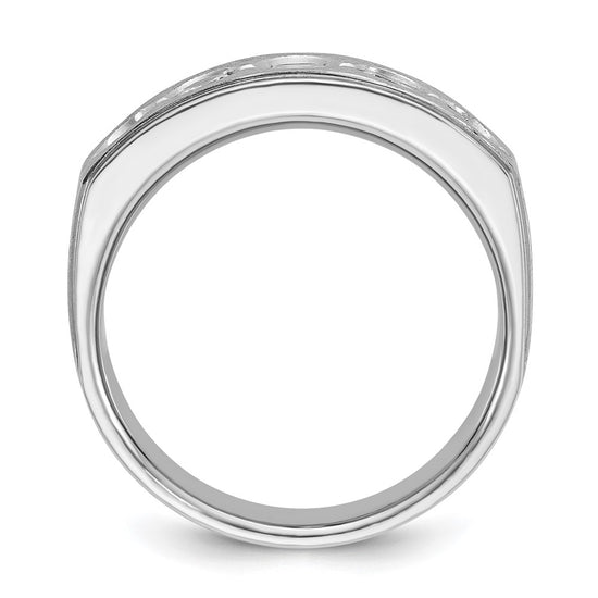 14k White Gold IBGoodman Men's Polished and Satin Diamond Ring Mounting