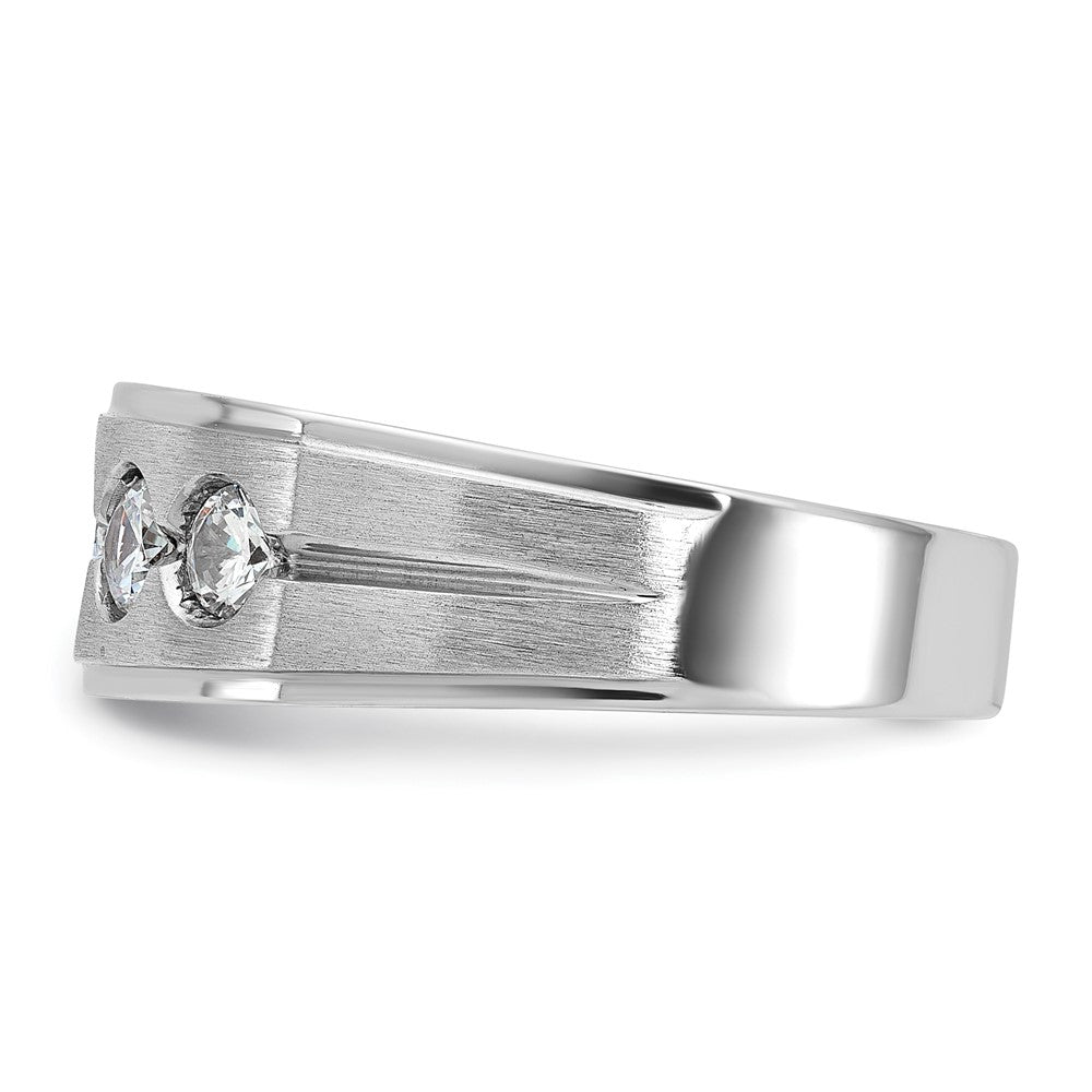 14k White Gold IBGoodman Men's Polished and Satin Diamond Ring Mounting