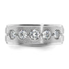 14k White Gold IBGoodman Men's Polished and Satin Diamond Ring Mounting
