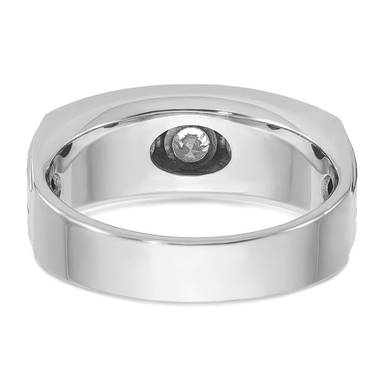 14k White Gold IBGoodman Men's Polished and Satin Diamond Ring Mounting