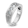 14k White Gold IBGoodman Men's Polished and Satin Diamond Ring Mounting