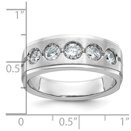 14k White Gold IBGoodman Men's Polished and Satin Diamond Ring Mounting