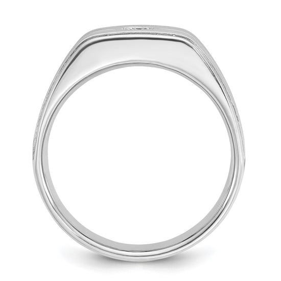 14k White Gold IBGoodman Men's Polished and Satin Diamond Ring Mounting