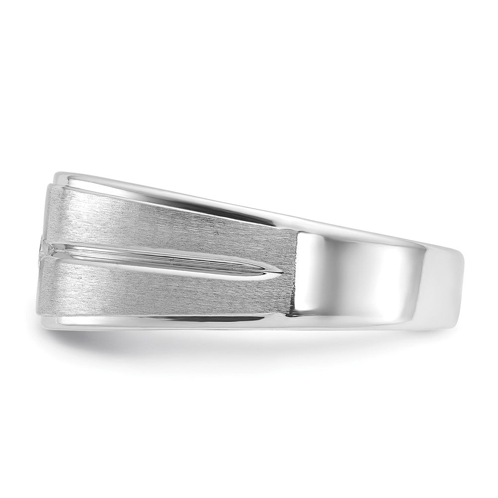 14k White Gold IBGoodman Men's Polished and Satin Diamond Ring Mounting
