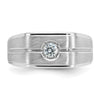 14k White Gold IBGoodman Men's Polished and Satin Diamond Ring Mounting