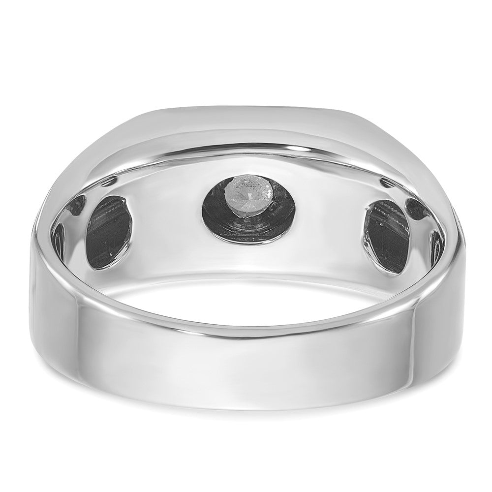 14k White Gold IBGoodman Men's Polished and Satin Diamond Ring Mounting