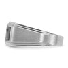 14k White Gold with Black Enamel Men's Polished Satin and Grooved 1/20 Carat AA Quality Diamond Ring