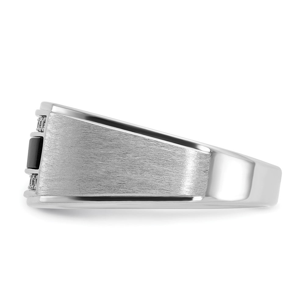 IBGoodman 14k White Gold Men's Polished and Satin Gemstone Ring Mounting