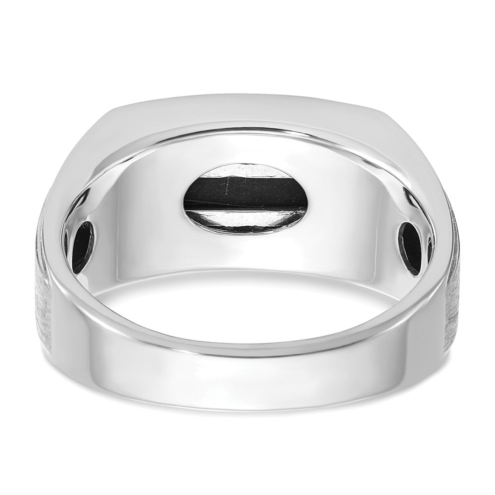 IBGoodman 14k White Gold Men's Polished and Satin Gemstone Ring Mounting