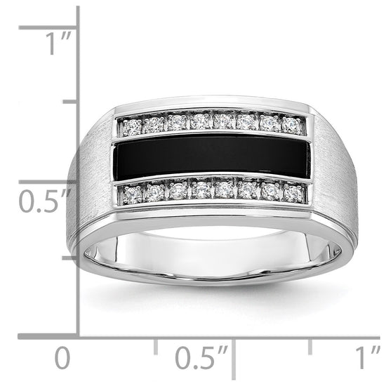 IBGoodman 14k White Gold Men's Polished and Satin Gemstone Ring Mounting