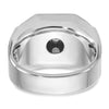 14k White Gold Men's Polished and Satin 1 1/5 Carat AA Quality Diamond Cluster Ring