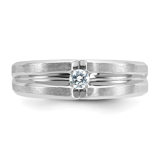 14k White Gold IBGoodman Men's Polished and Satin Diamond Ring Mounting
