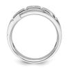 14k White Gold Men's Polished and Satin 1/4 carat Diamond Complete Ring