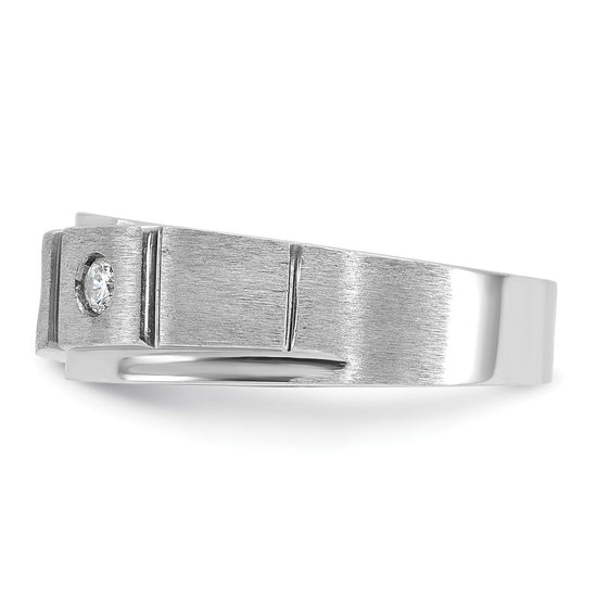 14k White Gold IBGoodman Men's Polished and Satin Diamond Ring Mounting