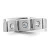 14k White Gold Men's Polished and Satin 1/4 carat Diamond Complete Ring