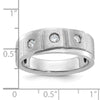 14k White Gold Men's Polished and Satin 1/4 carat Diamond Complete Ring