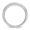 14k White Gold Men's Polished Satin and Grooved 3-Stone 1/5 Carat AA Quality Diamond Ring