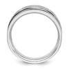 14k White Gold Men's Polished and Satin 1/2 carat Diamond Complete Ring