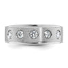 14k White Gold Men's Polished and Satin 1/2 carat Diamond Complete Ring