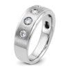 14k White Gold Men's Polished and Satin 1/2 carat Diamond Complete Ring