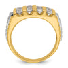 IBGoodman 14k Two-tone Men's Polished and Textured 4-Row 2 Carat AA Quality Diamond Ring