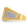 IBGoodman 14k Two-tone Men's Polished and Textured 4-Row Ring Mounting
