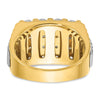 IBGoodman 14k Two-tone Men's Polished and Textured 4-Row Ring Mounting