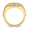 IBGoodman 14k Two-tone Men's Polished and Textured 1 Carat AA Quality Diamond Cluster Ring