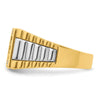 14k Two-tone Men's Polished & Textured 4-Row Diamond Rings
