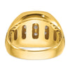 14k Two-tone with White Rhodium Men's Polished Satin and Grooved 1 Carat AA Quality Diamond Ring