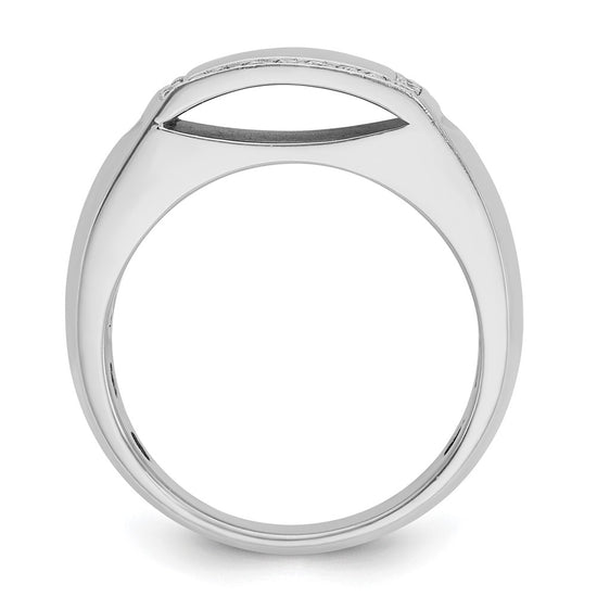 14k White Gold IBGoodman Men's Polished Rectangle Ring Mounting