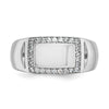 14k White Gold IBGoodman Men's Polished Rectangle Ring Mounting
