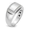 14k White Gold IBGoodman Men's Polished Rectangle Ring Mounting