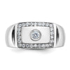 IBGoodman 10k White Gold Men's Polished and Cut-Out Ring Mounting